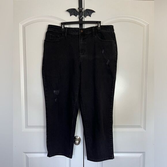 Universal Thread Black Distressed Jeans, Vintage High Rise Straight Leg … - Picture 1 of 15